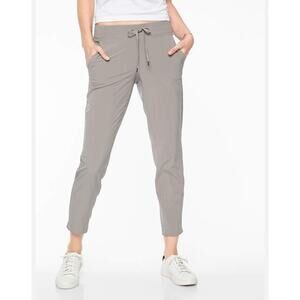 Athleta 6P Women's Midtown Ankle Pant Drawstring Light Gray 297748